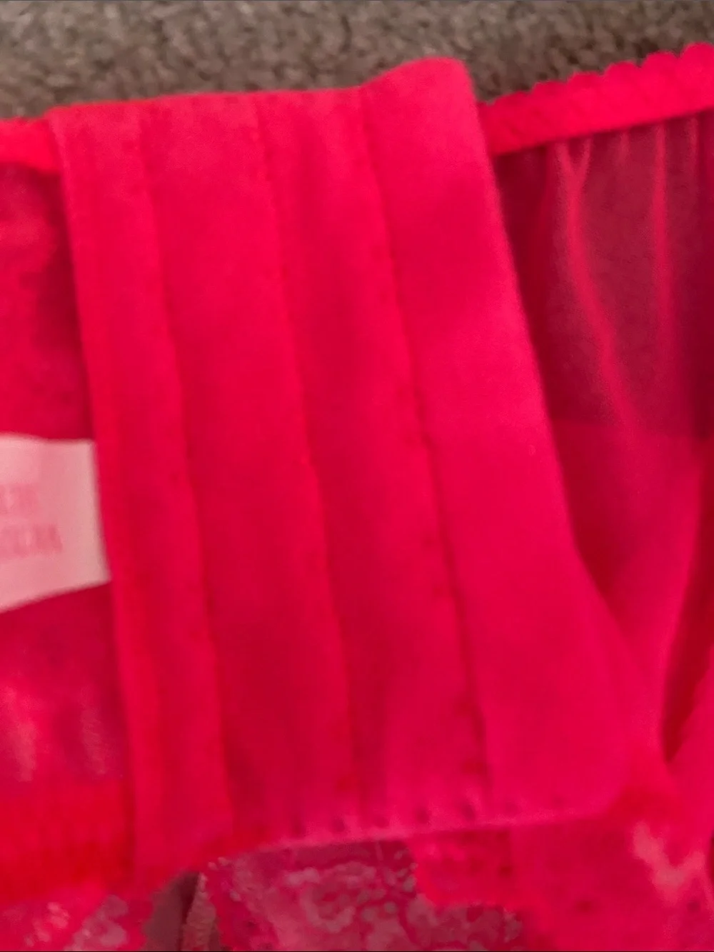 Victoria’s Secret size medium hot pink lace trimmed garter